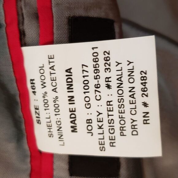 Axcess Black Pin Stripe Wool Suit Coat Sz 46R - Picture 3 of 4